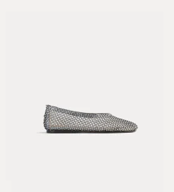forte_forte Chaussures^ballerines en résille avec strass nero