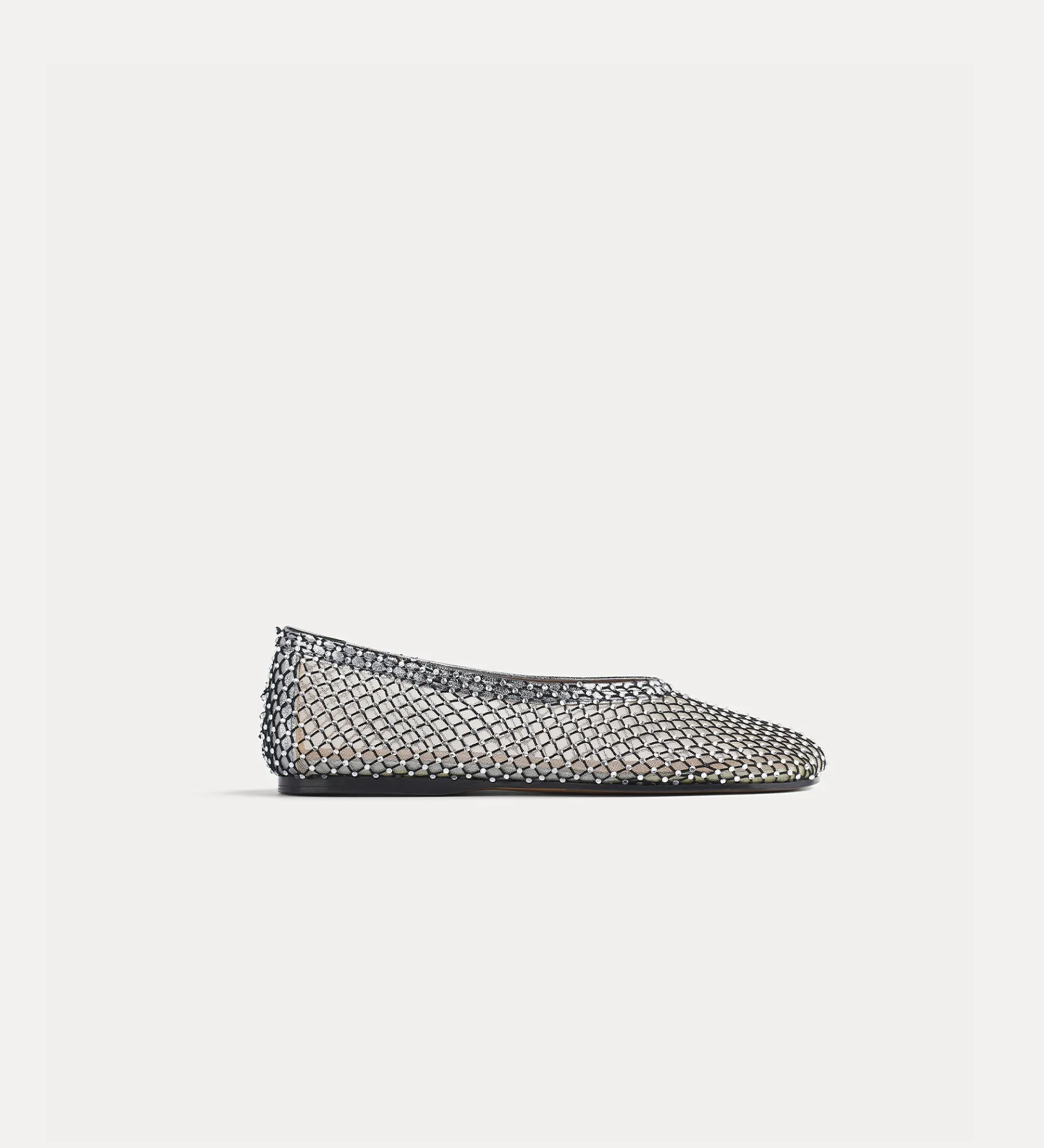 forte_forte Chaussures^ballerines en résille avec strass nero