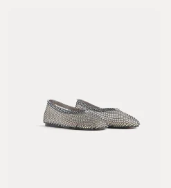 forte_forte Chaussures^ballerines en résille avec strass nero