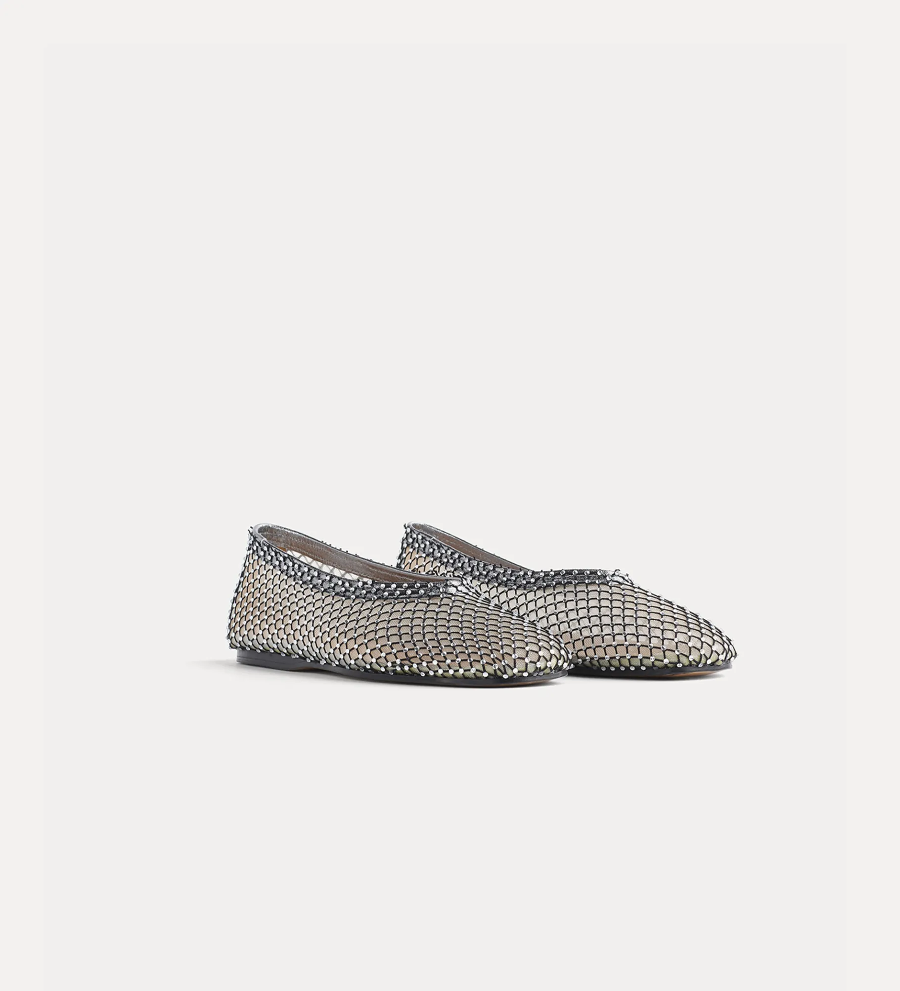 forte_forte Chaussures^ballerines en résille avec strass nero