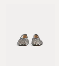 forte_forte Chaussures^ballerines en résille avec strass nero