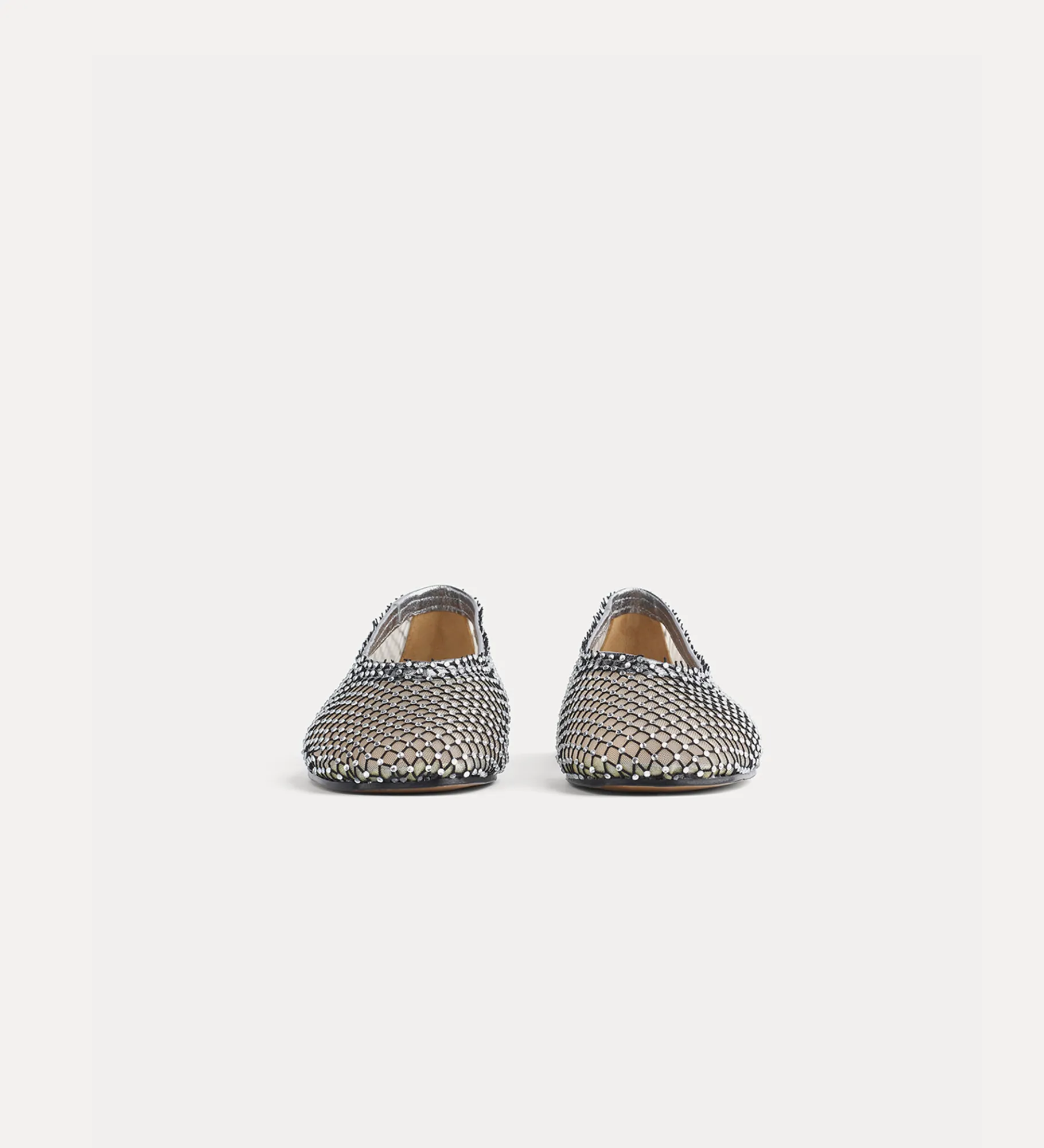 forte_forte Chaussures^ballerines en résille avec strass nero