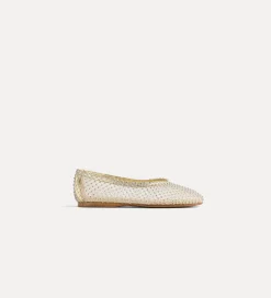 forte_forte Chaussures^ballerines en résille et strass stone