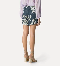 forte_forte Pantalons^bermuda en satin pour femme avec imprimé “the secret lily” oltremare