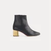 forte_forte Chaussures^bottines chics en cuir nappa avec talon doré nero