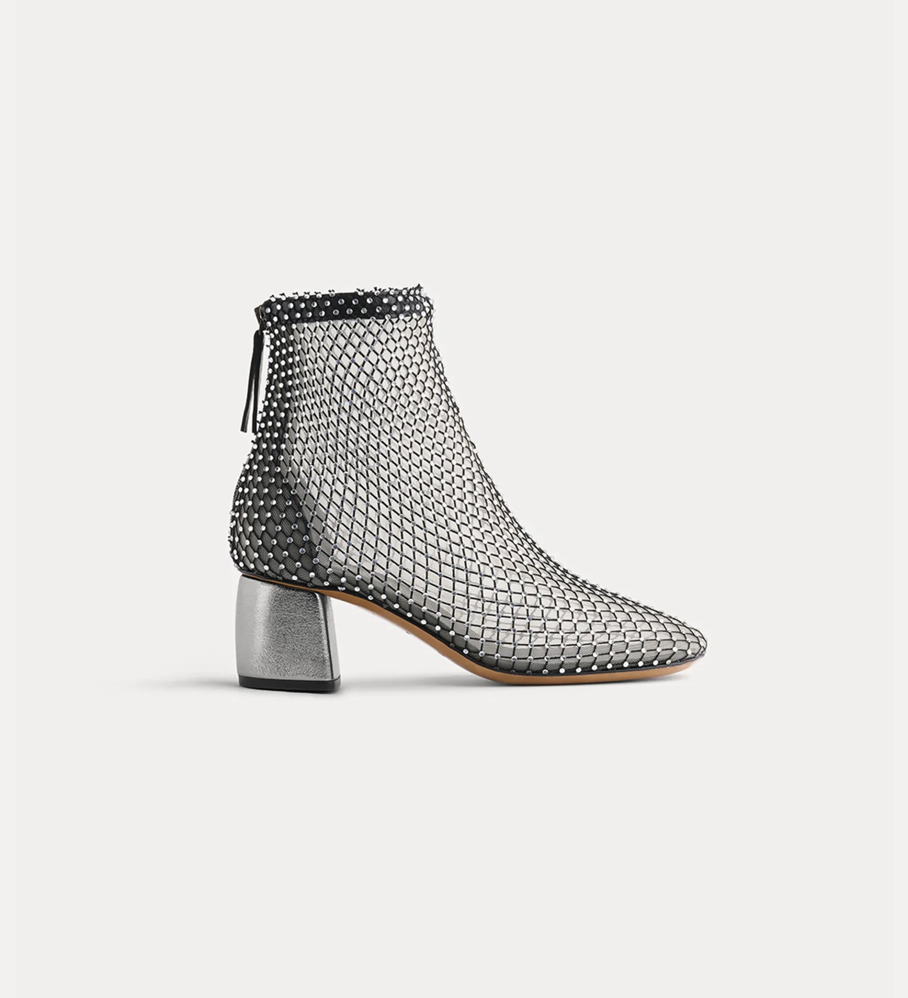 forte_forte Chaussures^bottines chics en résille de strass nero