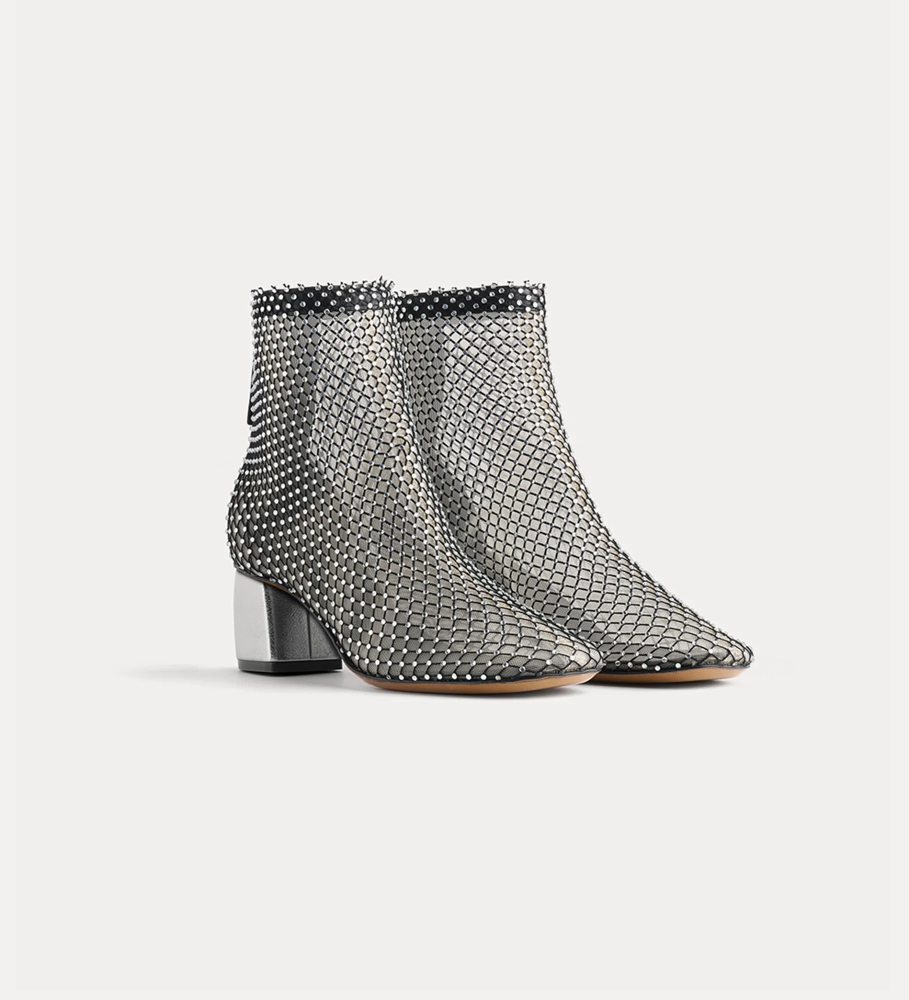 forte_forte Chaussures^bottines chics en résille de strass nero