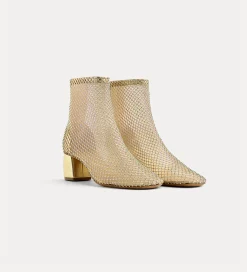 forte_forte Chaussures^bottines chics en résille de strass nude