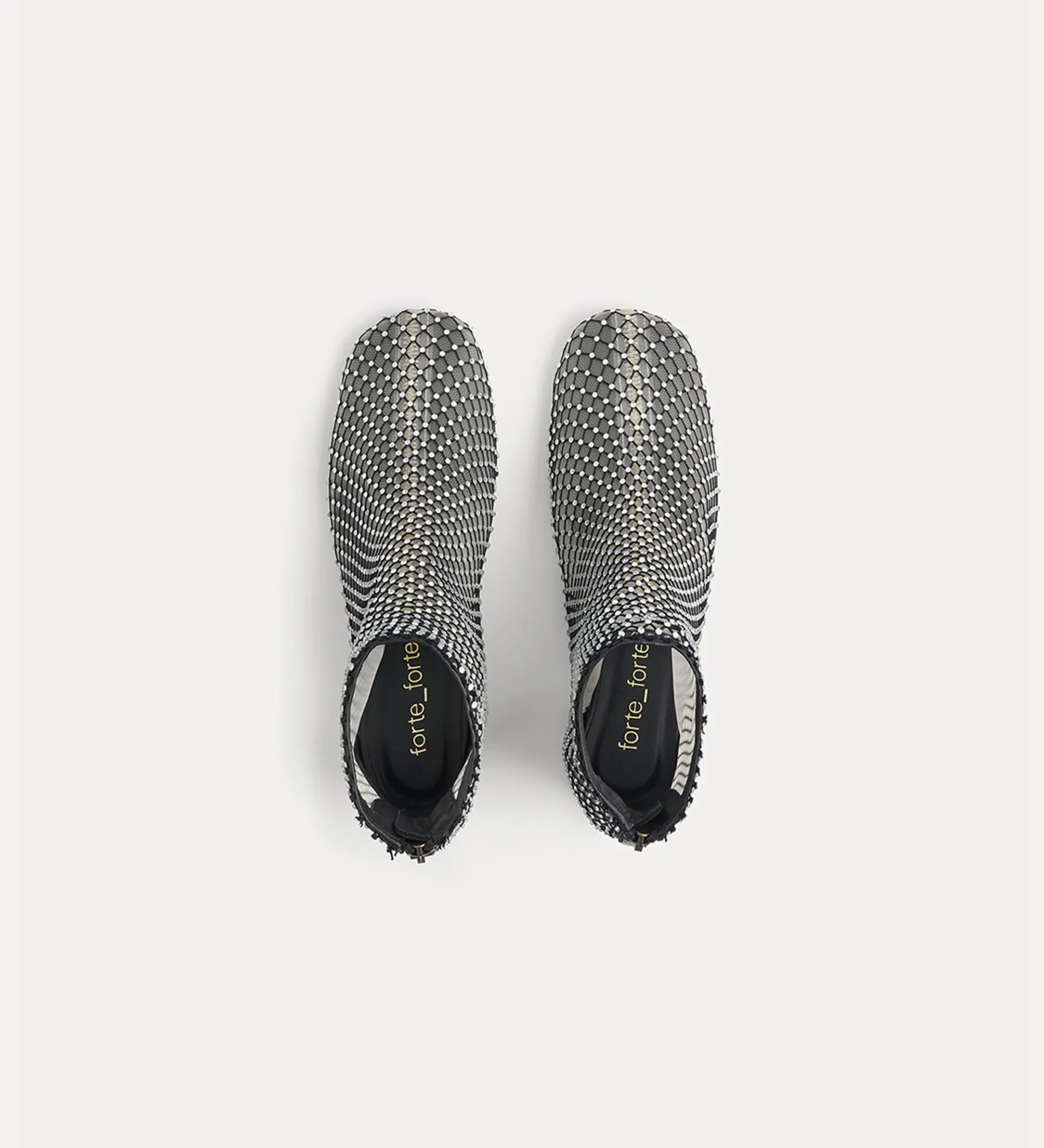forte_forte Chaussures^bottines chics en résille de strass nero