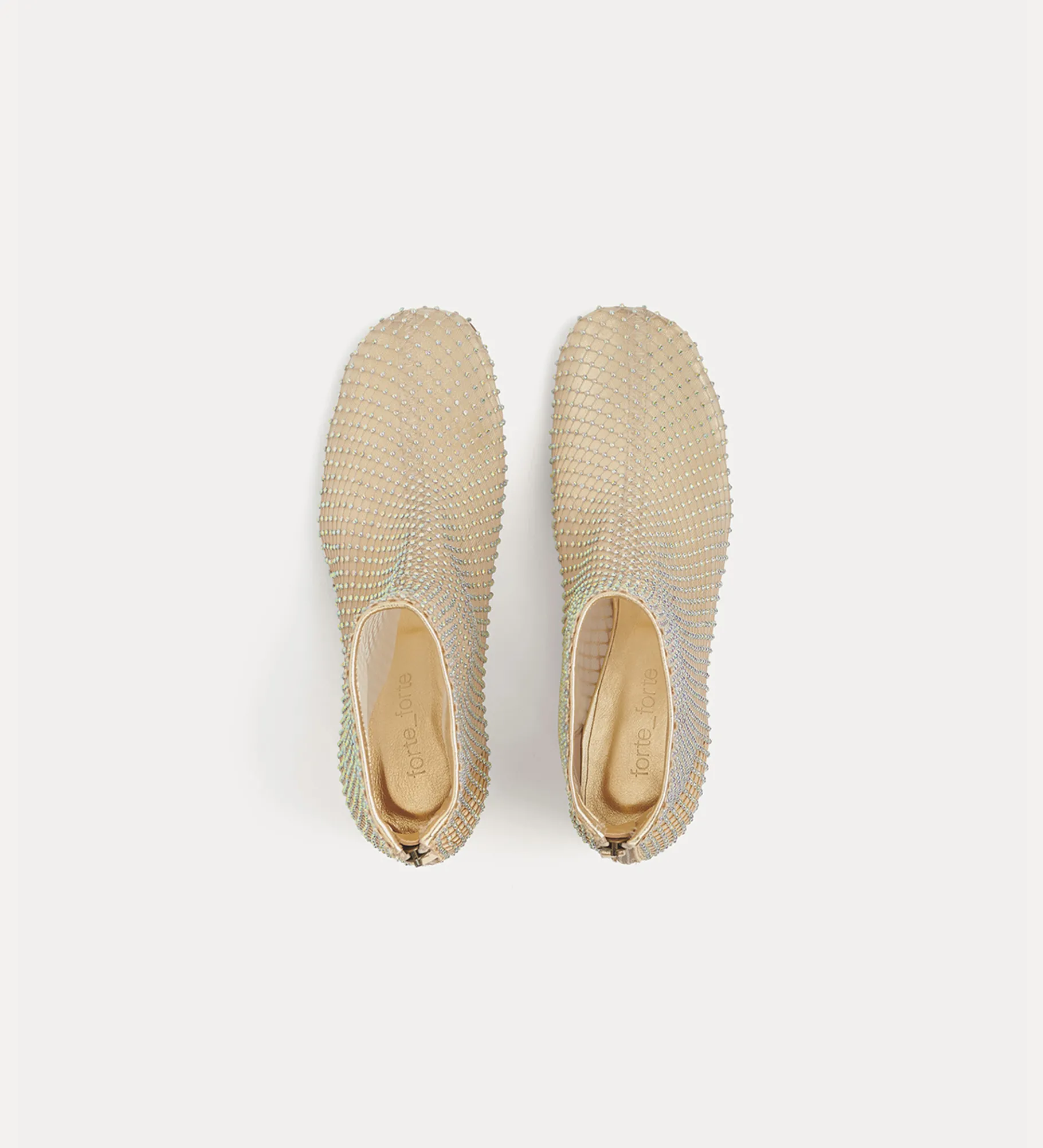 forte_forte Chaussures^bottines chics en résille de strass nude