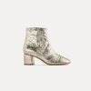 forte_forte Chaussures^bottines en cuir craquelé platino