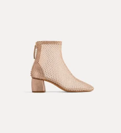 forte_forte Chaussures^bottines en résille et strass couleur poudre cipria