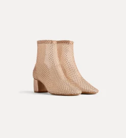 forte_forte Chaussures^bottines en résille et strass couleur poudre cipria