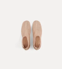 forte_forte Chaussures^bottines en résille et strass couleur poudre cipria