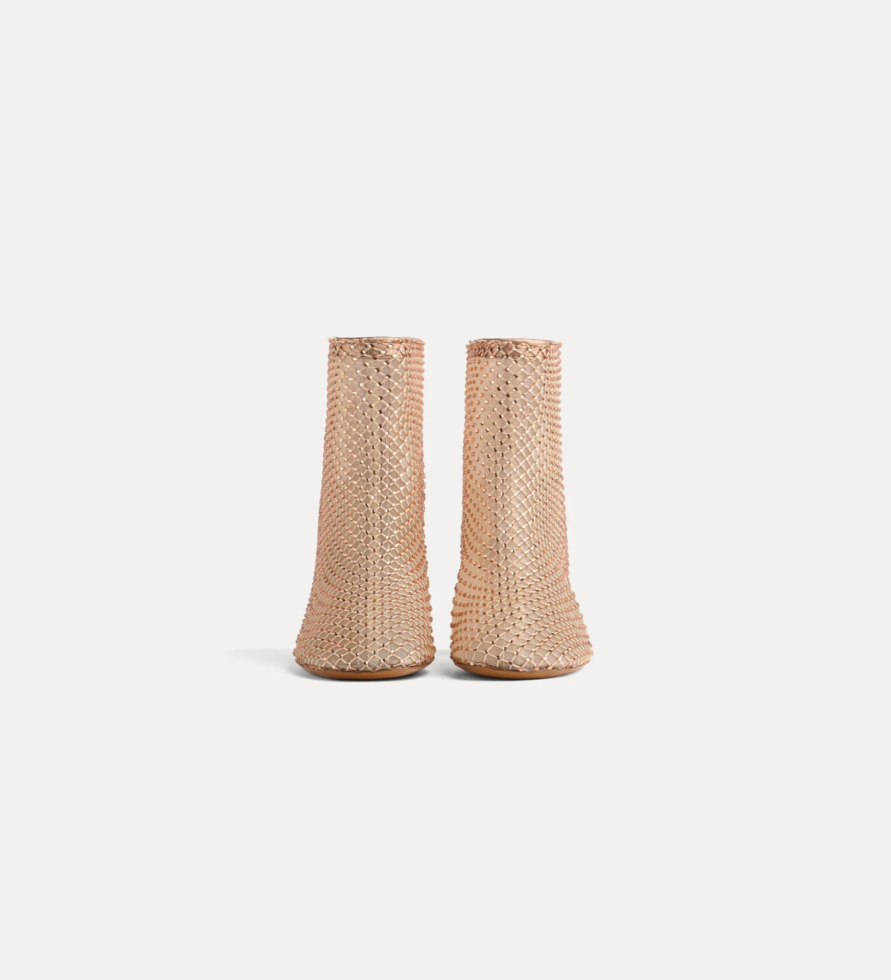 forte_forte Chaussures^bottines en résille et strass couleur poudre cipria