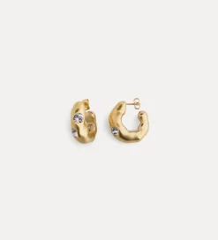 forte_forte Bijoux^boucles d'oreille pendantes avec strass oro