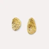 forte_forte Bijoux^boucles d’oreille sculpture asymétriques plaquées or 18 ct avec strass oro