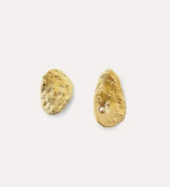 forte_forte Bijoux^boucles d’oreille sculpture asymétriques plaquées or 18 ct avec strass oro