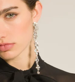 forte_forte Bijoux^boucles d'oreilles pendantes ornées de strass crystal