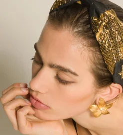 forte_forte Bijoux^boucles d'oreilles sculptées fleur "frangipane" oro