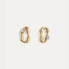 forte_forte Bijoux^boucles d'oreilles sculptures plaquées or 18 ct avec strass oro