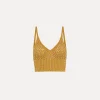 forte_forte Tricots | Hauts^brassière en coton avec cristaux terra