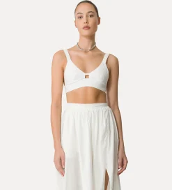 forte_forte Tenue De Plage Et Lingerie^brassière en coton bianco