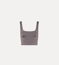 forte_forte Tenue De Plage Et Lingerie | Hauts^brassière en jersey brillant gris lava