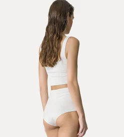 forte_forte Tenue De Plage Et Lingerie | Hauts^brassière en jersey brillant bianco