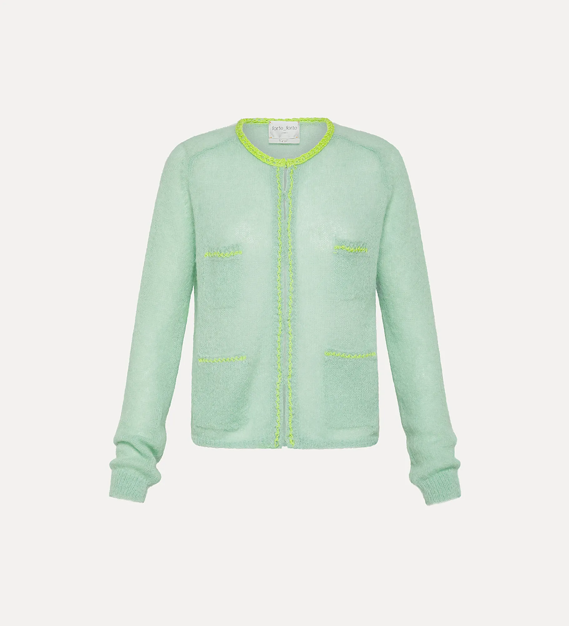 forte_forte Tricots^cardigan en alpaga bleu ciel breeze