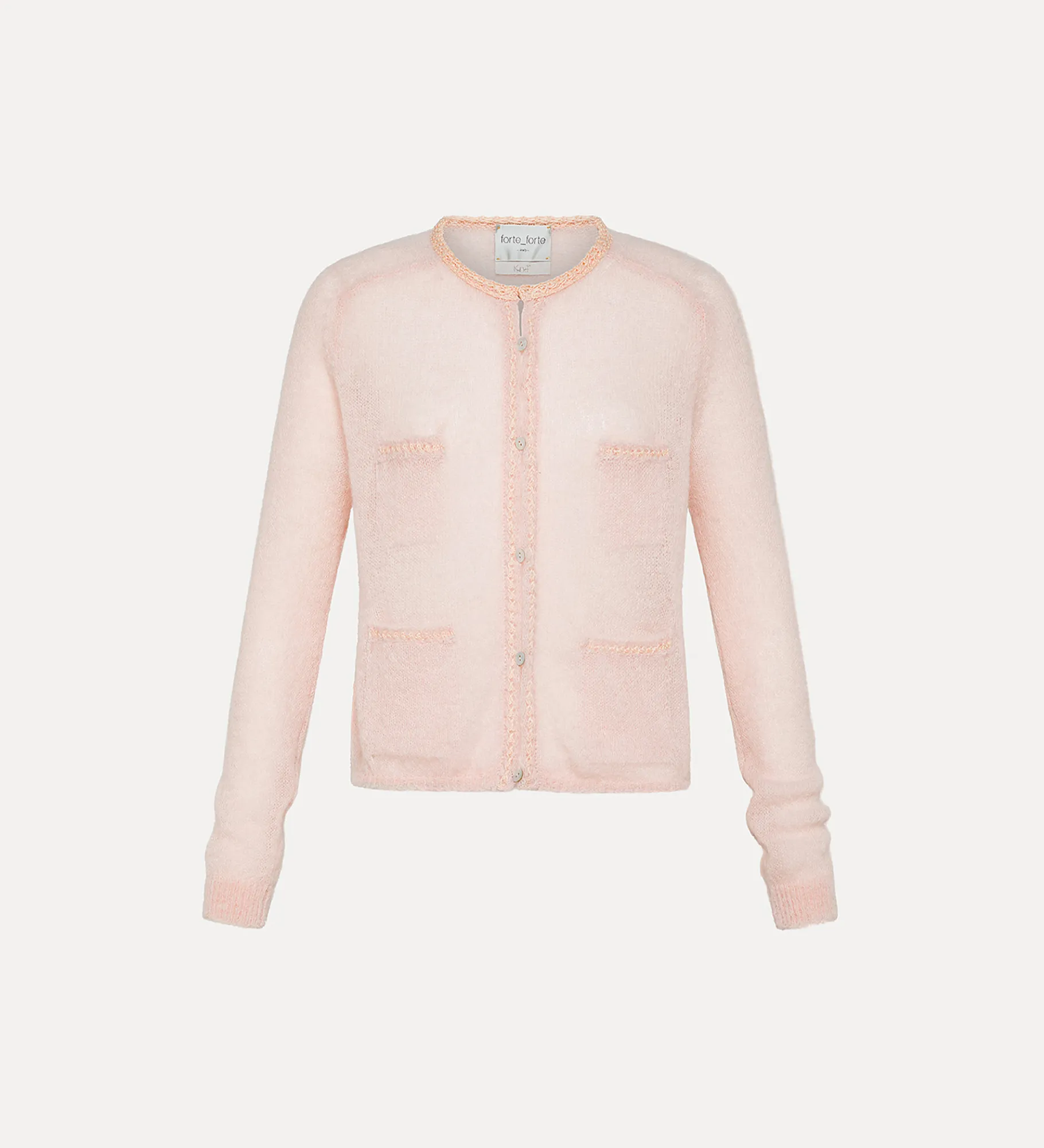 forte_forte Tricots^cardigan en alpaga oyster
