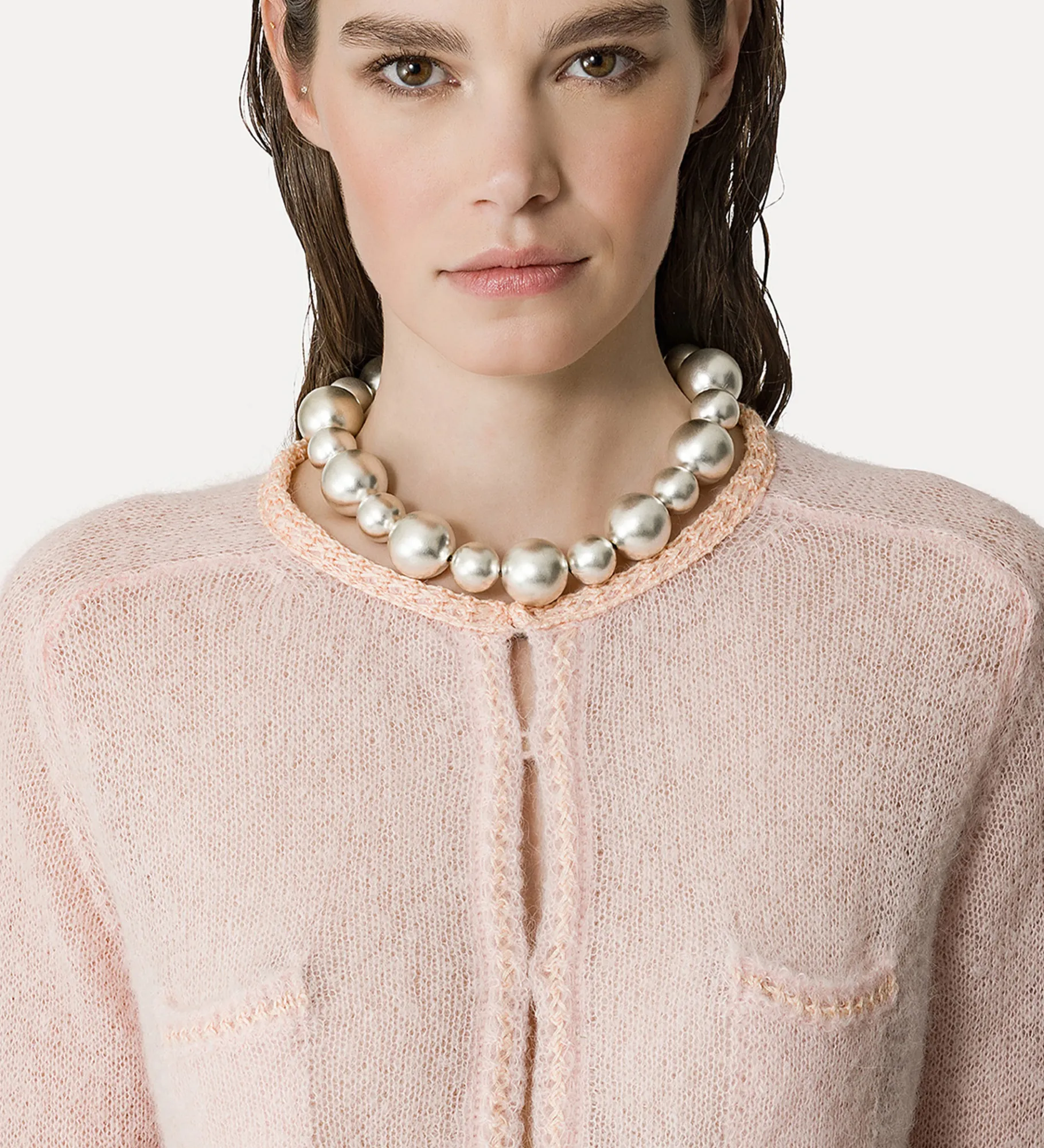 forte_forte Tricots^cardigan en alpaga oyster