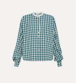 forte_forte Chemises^chemise à col tunisien en vichy peacock