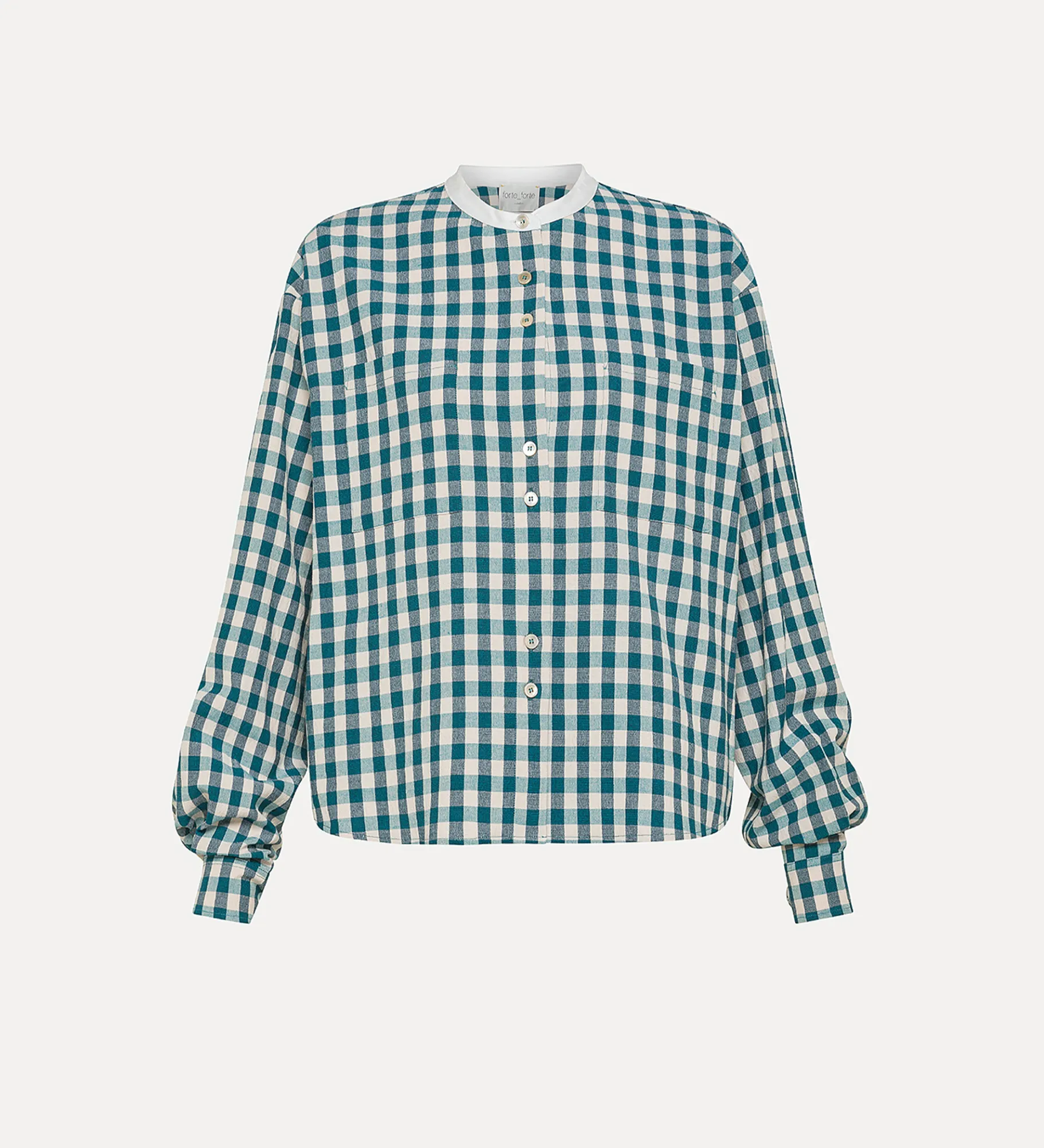 forte_forte Chemises^chemise à col tunisien en vichy peacock