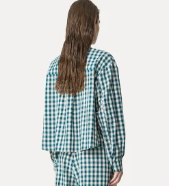 forte_forte Chemises^chemise à col tunisien en vichy peacock