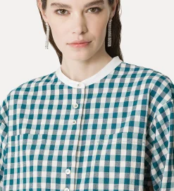 forte_forte Chemises^chemise à col tunisien en vichy peacock