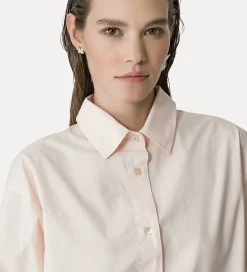 forte_forte Chemises^chemise à coupe boxy en popeline oyster