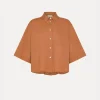 forte_forte Chemises^chemise à manches courtes en popeline terra