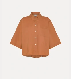 forte_forte Chemises^chemise à manches courtes en popeline terra