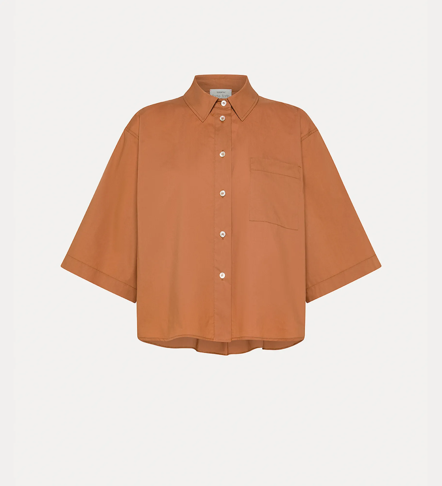 forte_forte Chemises^chemise à manches courtes en popeline terra