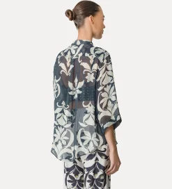 forte_forte Chemises^chemise à manches courtes avec imprimé “the secret lily” oltremare