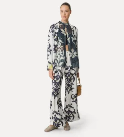 forte_forte Chemises^chemise à manches courtes avec imprimé “the secret lily” oltremare
