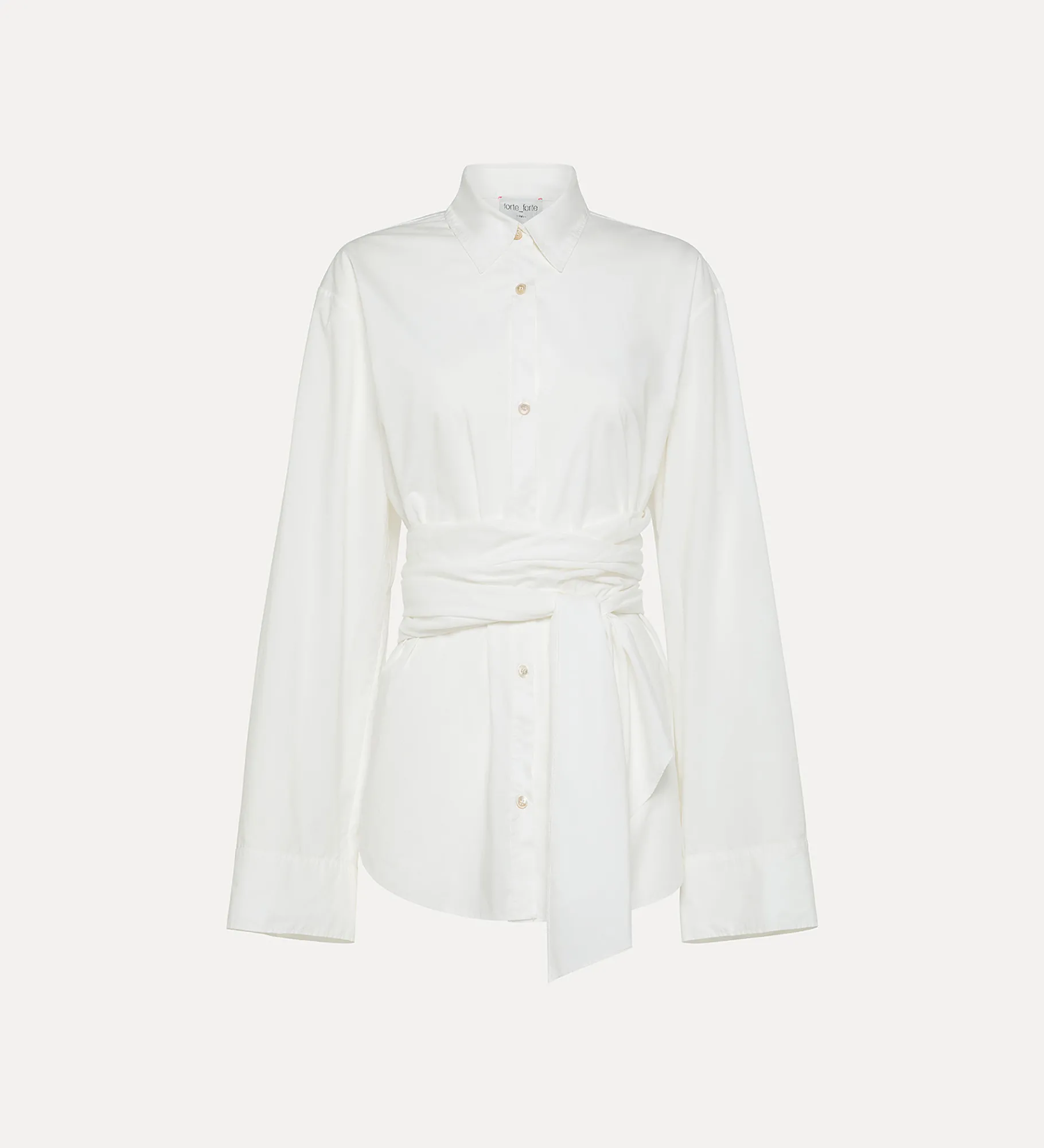 forte_forte Chemises^chemise avec ceinture à la taille bianco