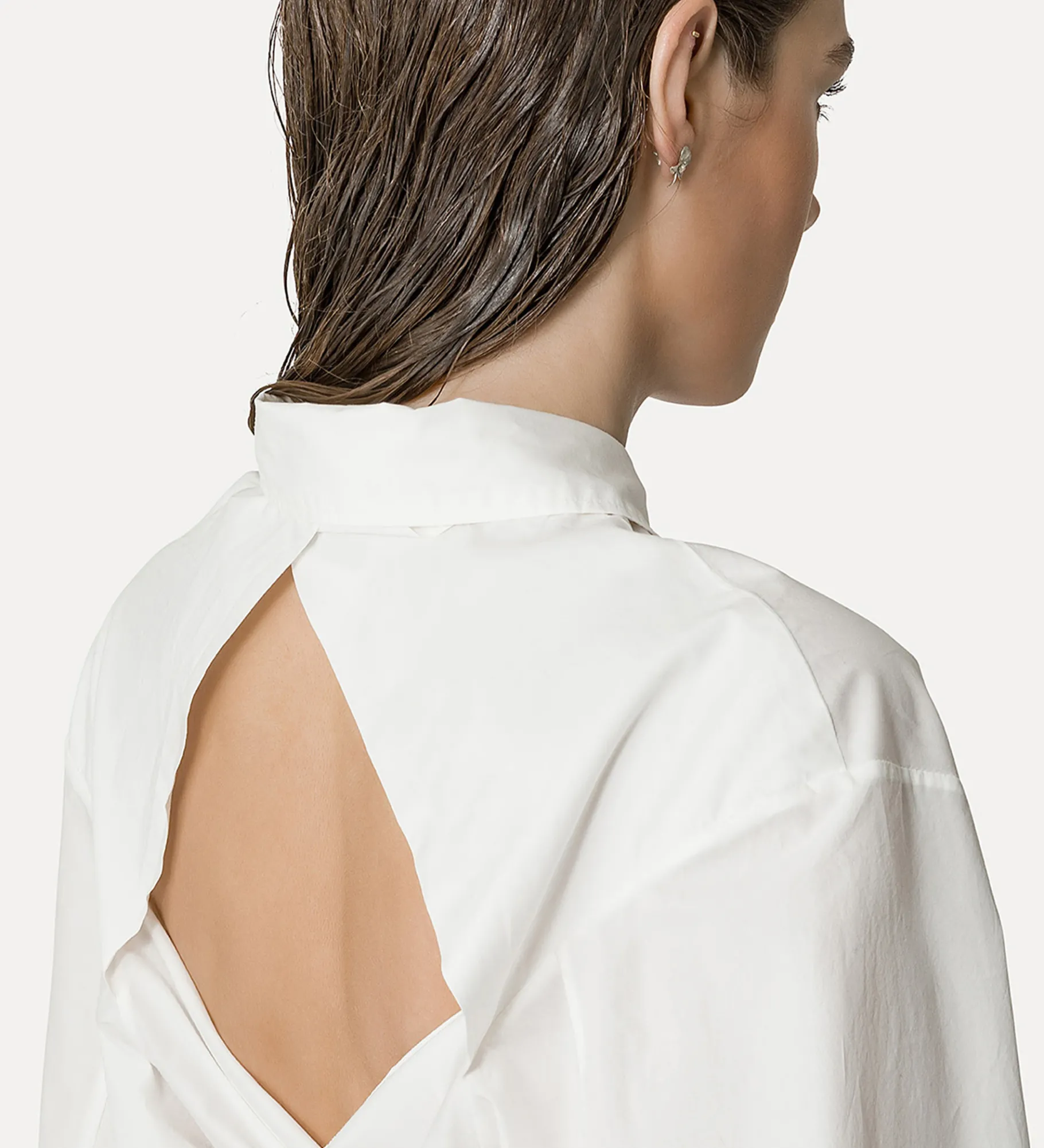 forte_forte Chemises^chemise avec ceinture à la taille bianco