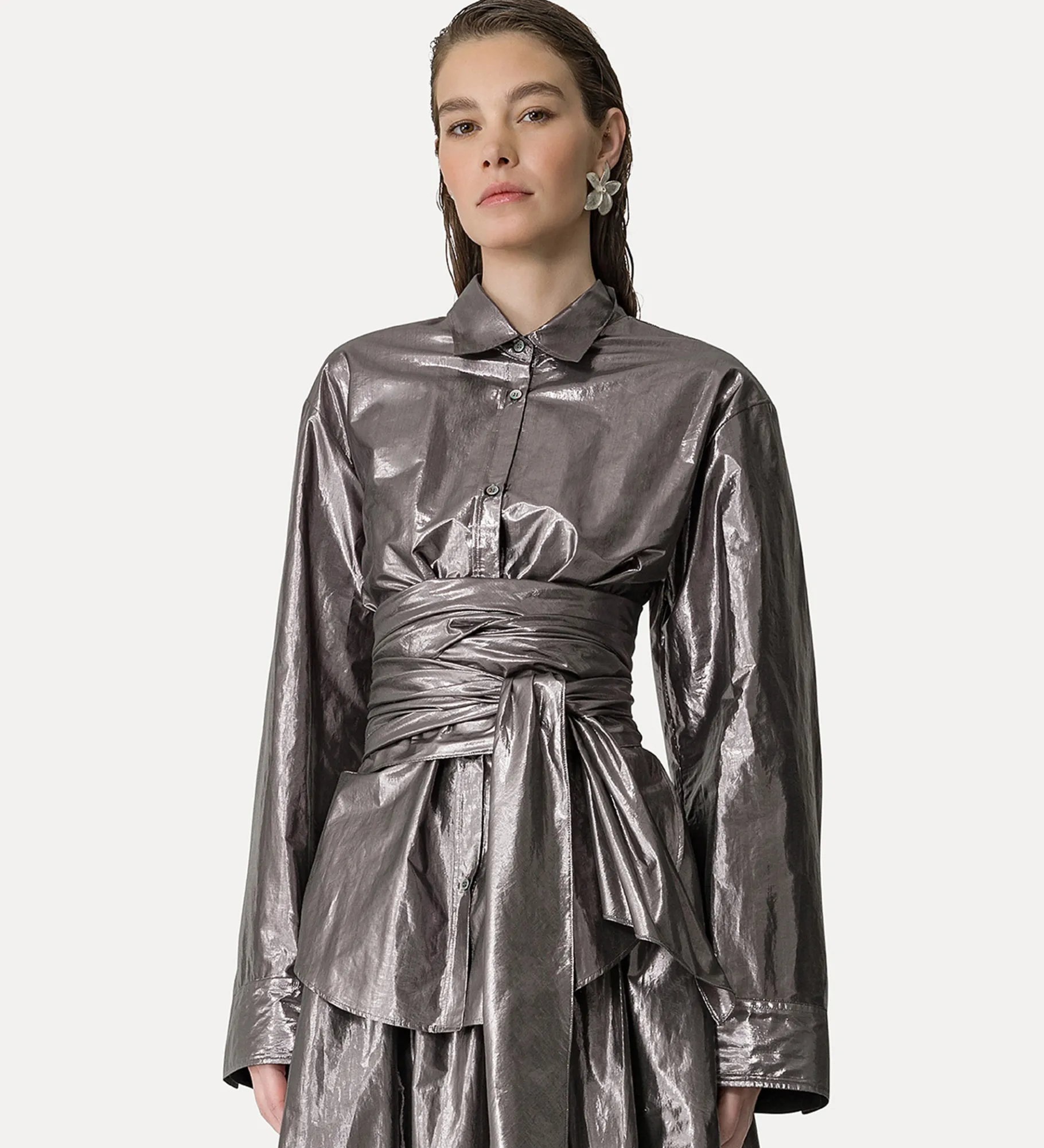 forte_forte Chemises^chemise avec nœud ombra