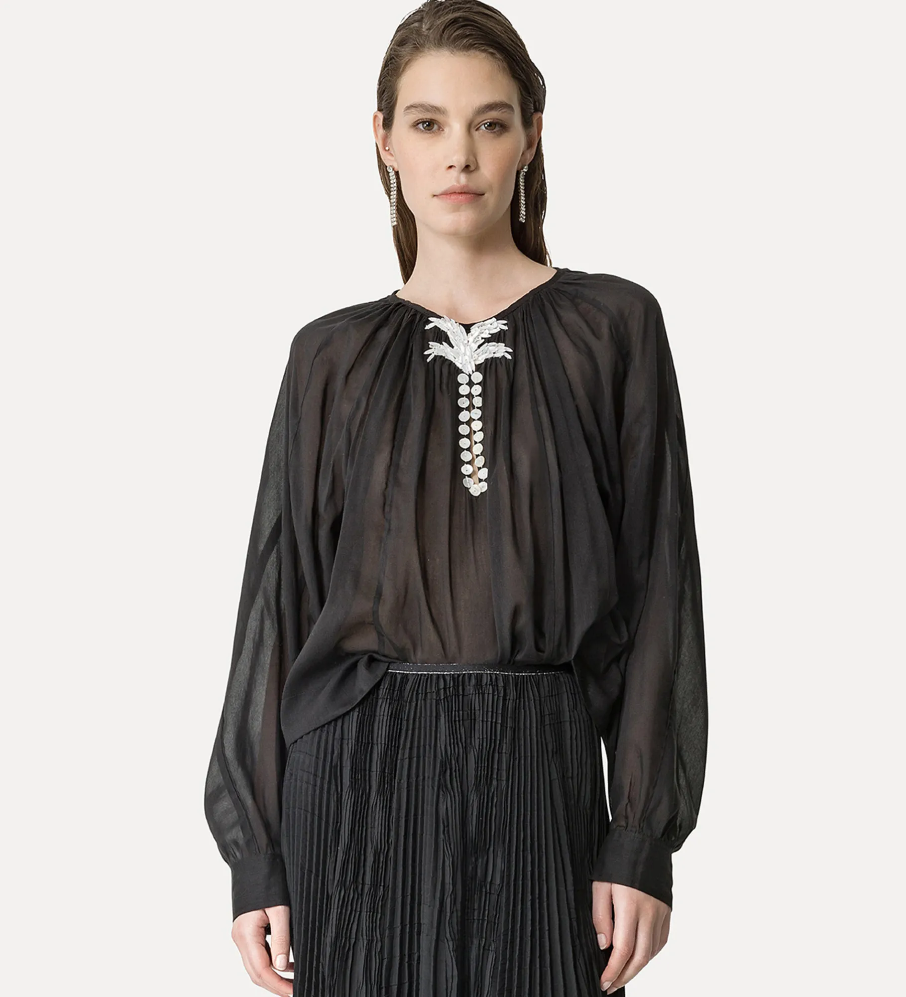 forte_forte Chemises^chemise bohème noire nero