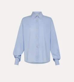 forte_forte Chemises^chemise boxy essential en popeline de coton ciel