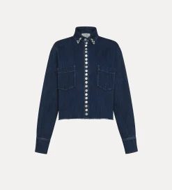 forte_forte Chemises^chemise courte en denim indigo