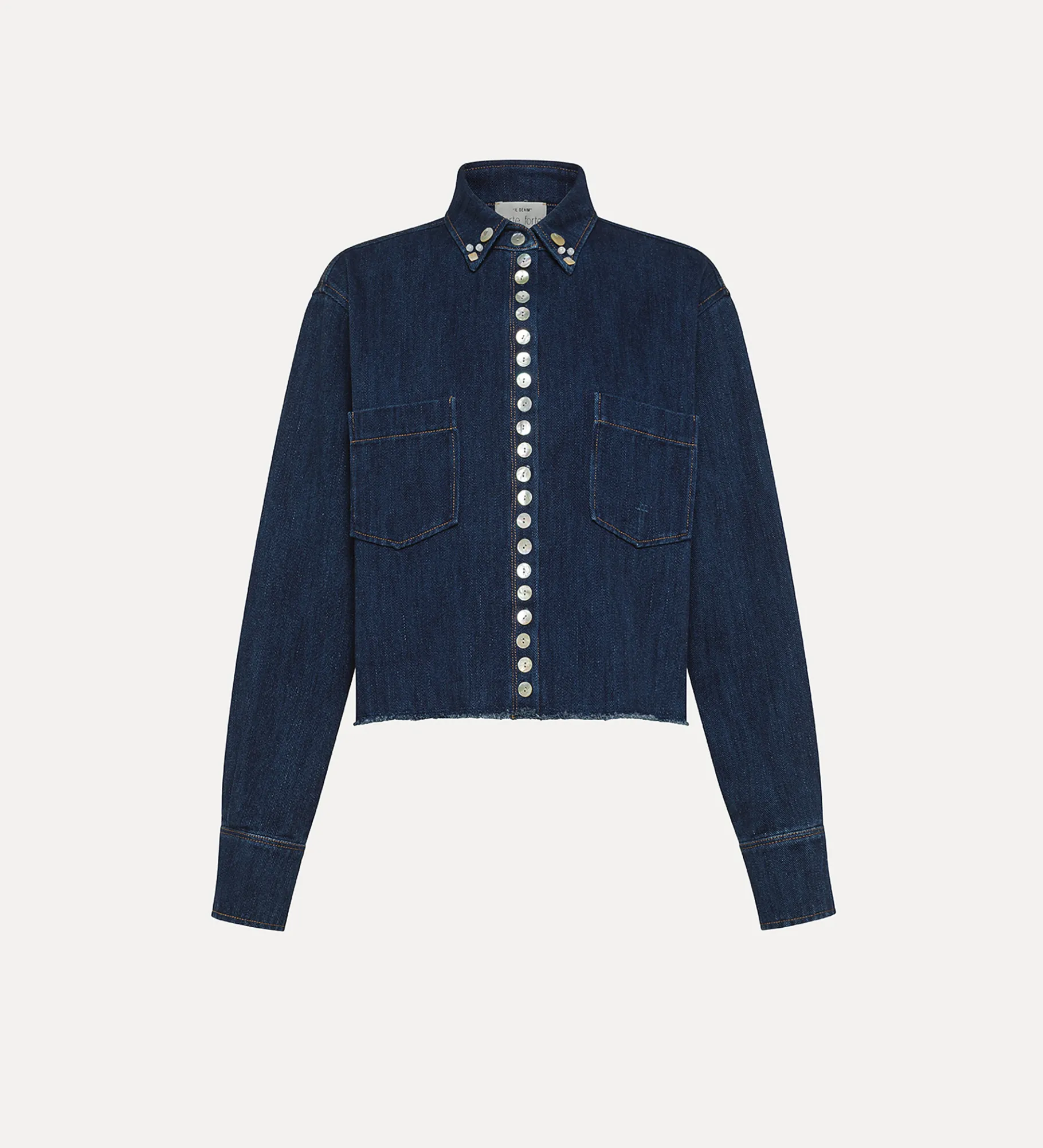 forte_forte Chemises^chemise courte en denim indigo