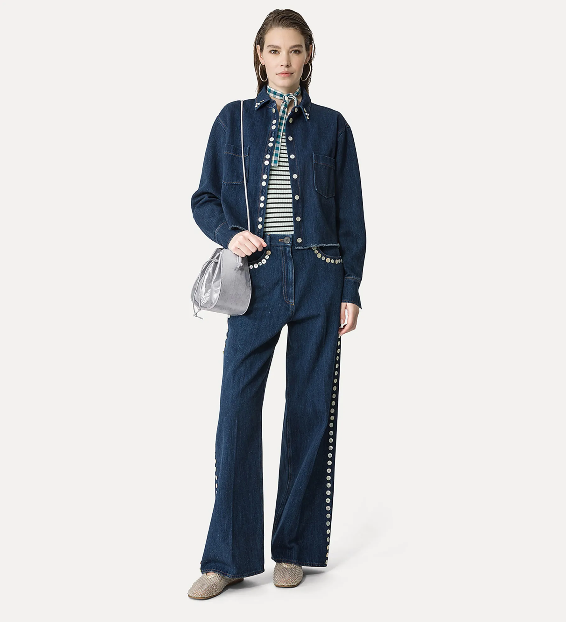 forte_forte Chemises^chemise courte en denim indigo